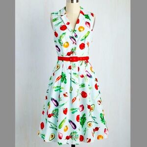 ModCloth Vegetable Print Dress XS